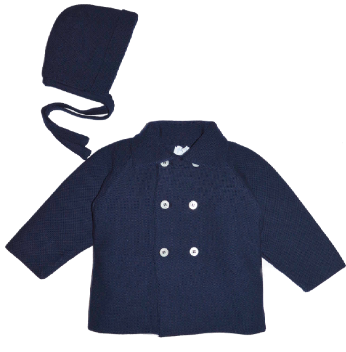 Set Cardigan & Mütze Dunkelblau