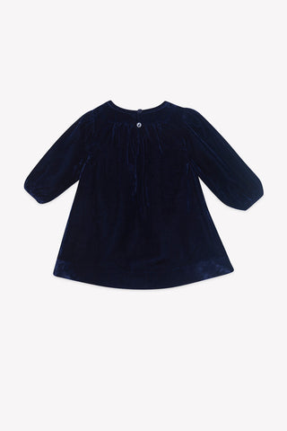 Baby Samtkleid in Dunkelblau