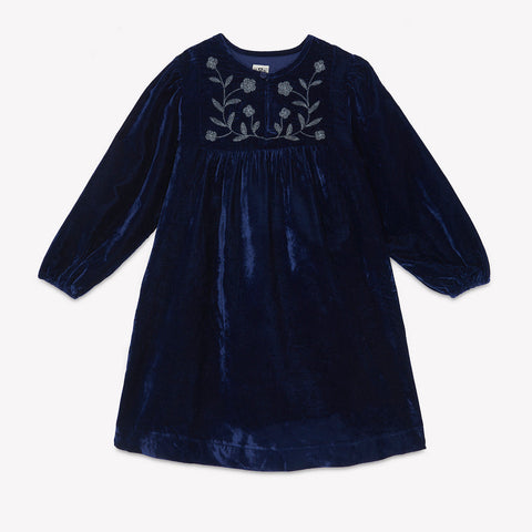 Samtkleid Daisy in Dunkelblau