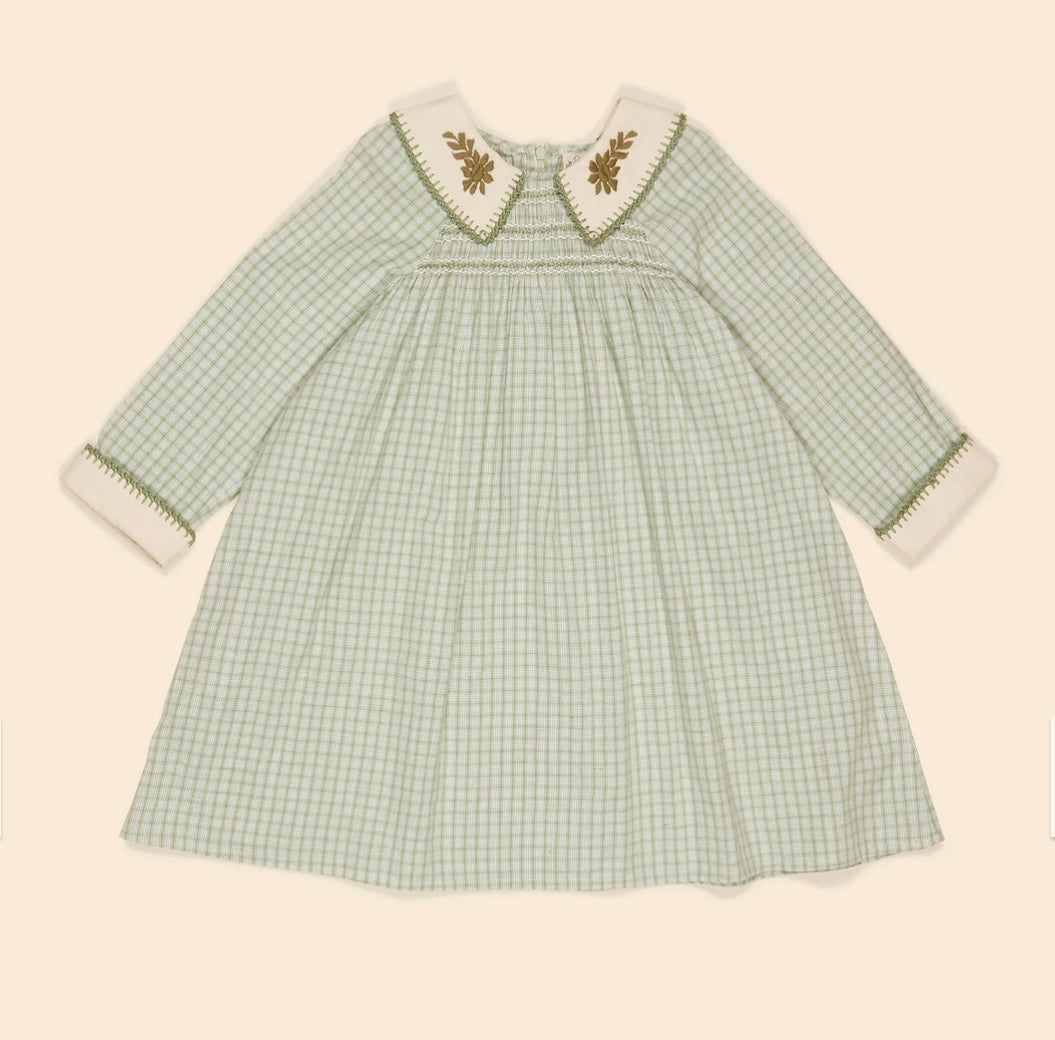 Kleid Hazel in Worker Check Sage