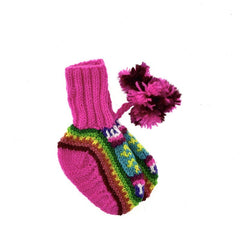 Handgestrickte Babysocken Pink